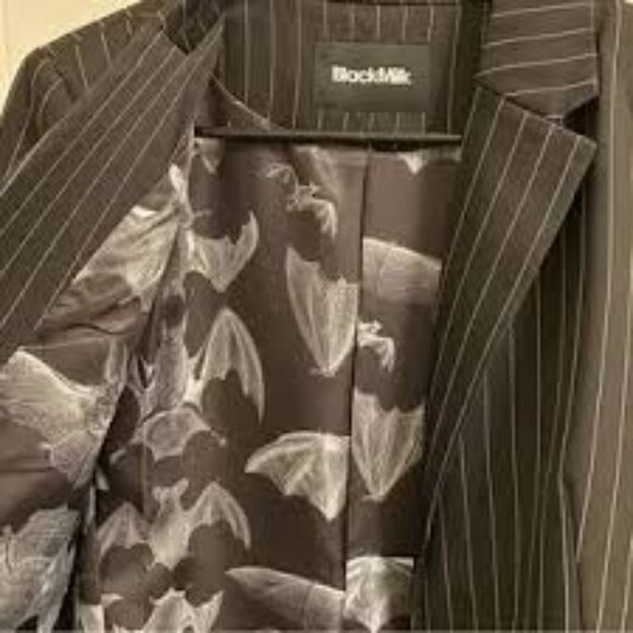 BlackMilk Pinstripe Gone Batty Fitted Blazer - Picture 2 of 9
